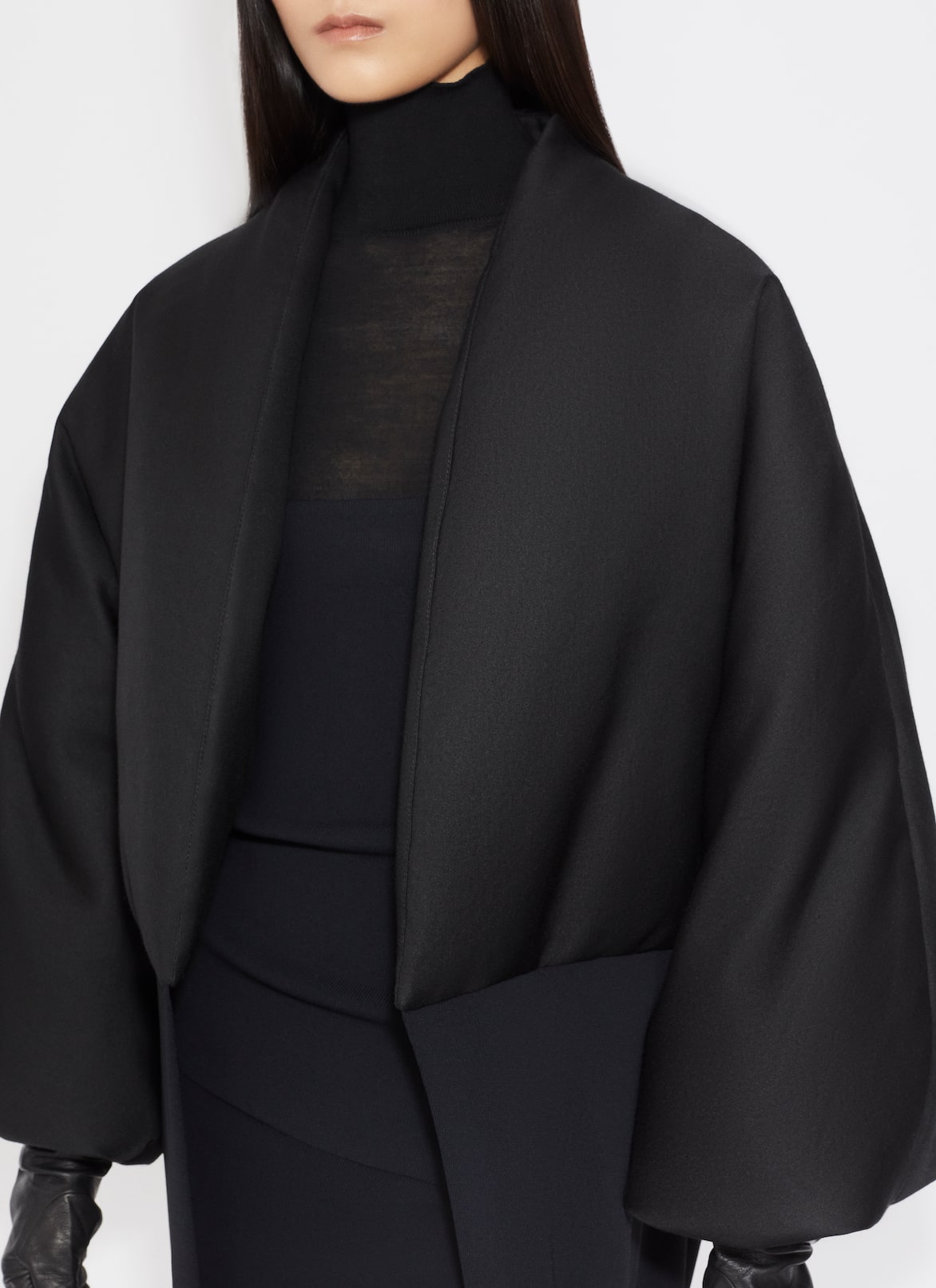 MANTEAU ROBE BI-MATIÈRE ALAÏA MANTEAU ROBE BI-MATIÈRE NOIR